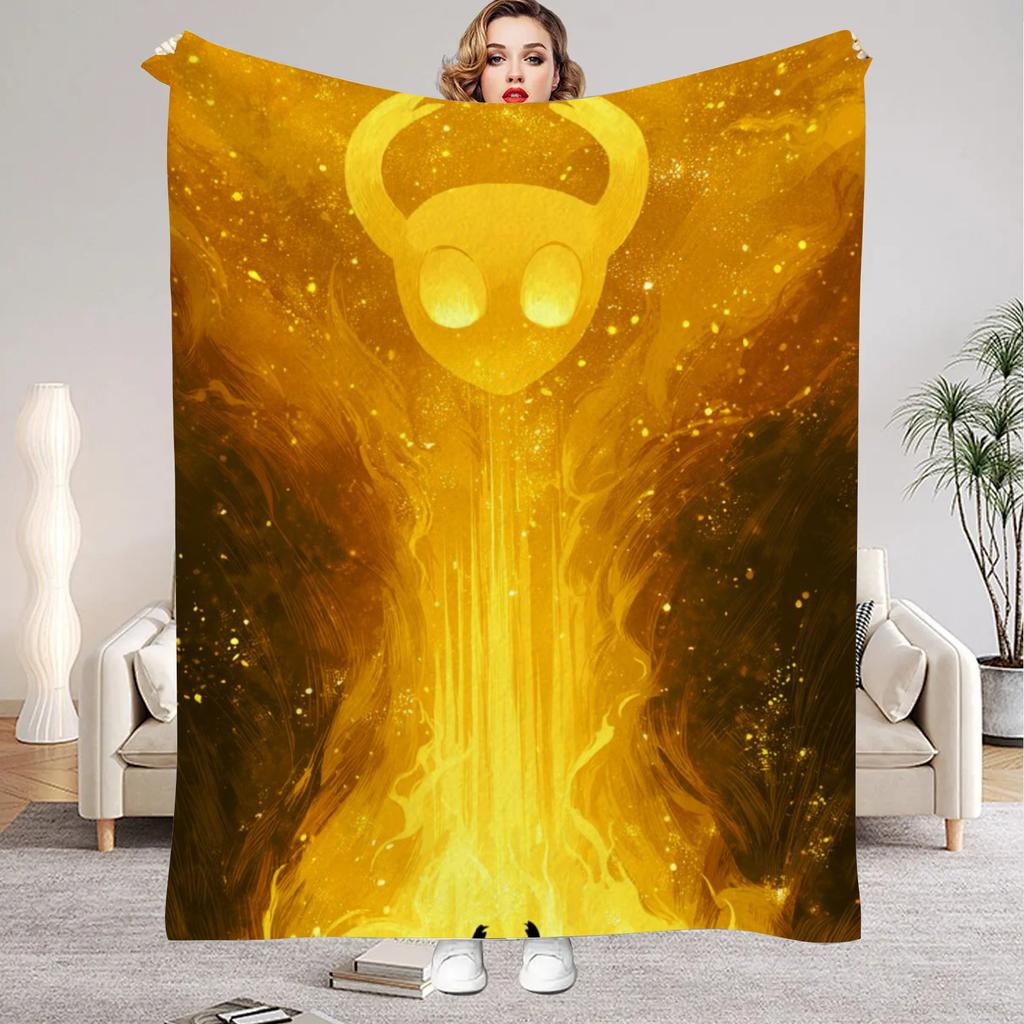 Hollow Knight Blanket Cartoon Game Printed Flannel Blanket for Home Living Room Bedroom Decor New Year Christmas Gift for Fans