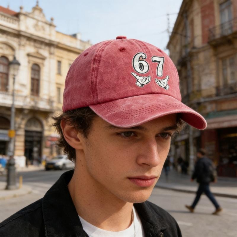 Sun Hat Cotton Baseball Cap 67 Print Breathable For Daily Use For Outdoor Activities