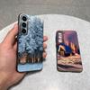 Winter Snow Mountain Luxury Black Phone Case For Samsung Galaxy S23 S24 S25 Ultra S22 Plus S21