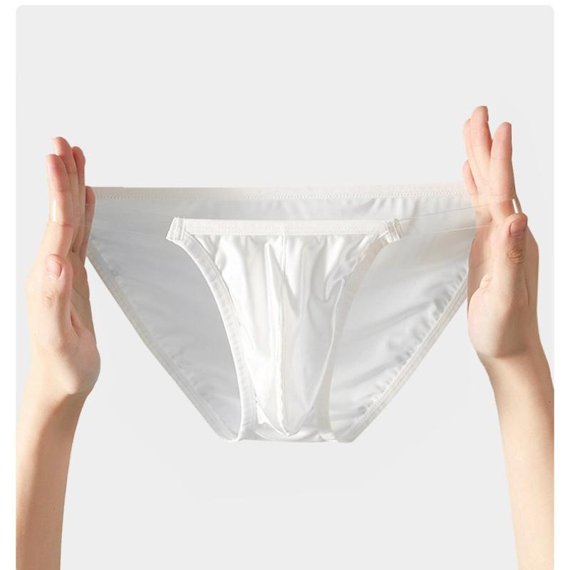 Luxury Smooth Briefs Men Low Rise Underwear Transparent Bikini Trunks Seamless Panties Man Ultra Thin Knickers Sheer Underpants