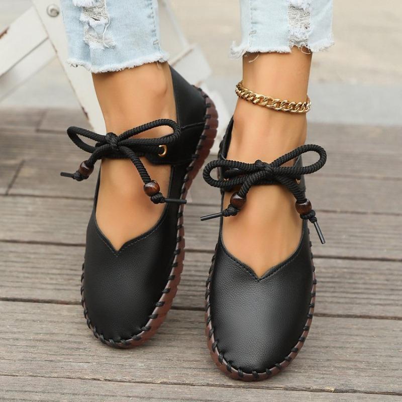 Retro Round Head Light Soft Sole Casual Shoes Women
