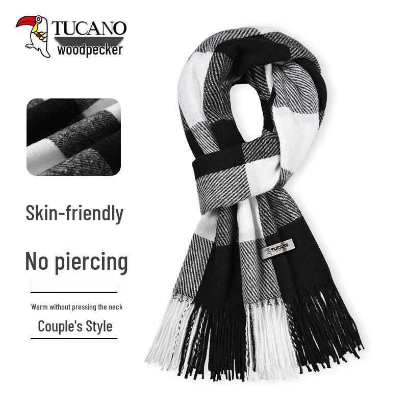 Woodpecker Unisex Autumn Winter Plaid Scarf