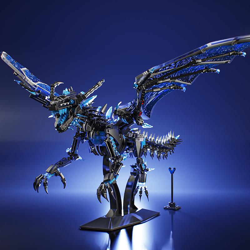 Leyi 68257-8 Ice & Fire Dragon Mecha Dinosaur Educational Building Block Model for Kids