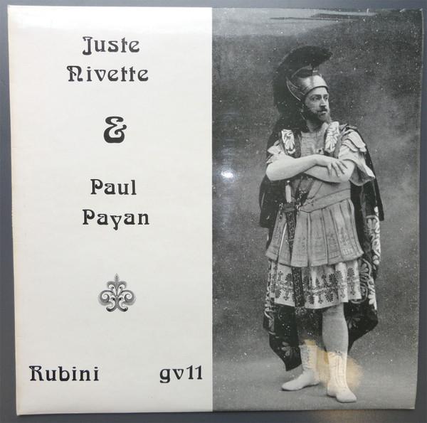 LP Record JUSTE NIVETTE PAUL PAYAN  Juste Nivette  Paul Payan GV11 RUBINI UK Classical Used