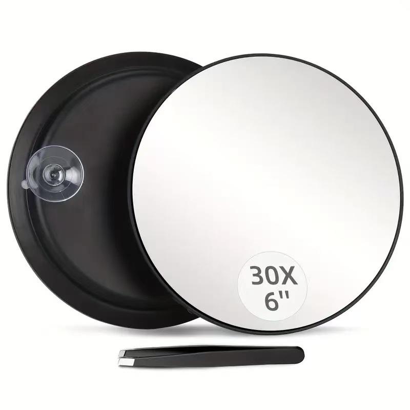 

6-inch 30x/40x Magnifying Makeup Mirror with Tweezers and Suction Cup for Blackhead and Acne Removal