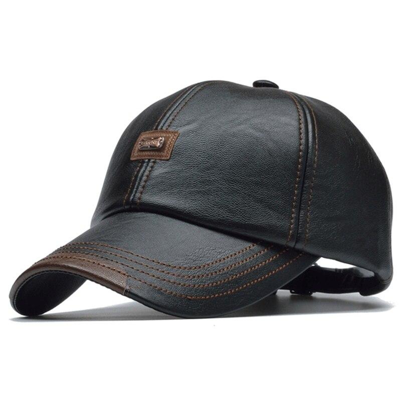 Pu Leather Letter Label Baseball Caps Spring And Autumn Outdoor Adjustable Casual Hats Sunscreen Hat Adjustable