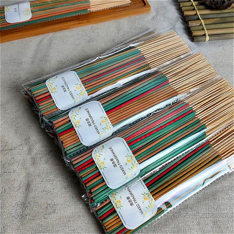 100PCS Mixed Incense Sticks Handmade Aromatherapy Incense Rods for Meditation Natural Garden Scents