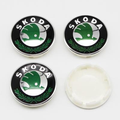 2025 New 4PC 56mm Car Wheel Hub Center Caps Rim Cover Badge Emblem Stickers For Skoda Octavia Vrs Kodiaq Fabia Superb Rapid Acce