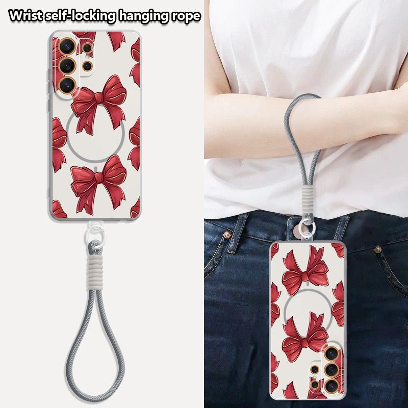 Pink Bowknots Print Case For Samsung S26 Ultra S25 FE S24 S24 Plus A57 A37 A17 A56 A36 A16 A55 A35 A15 A54 5G Hybrid Magnetic Matte Cover