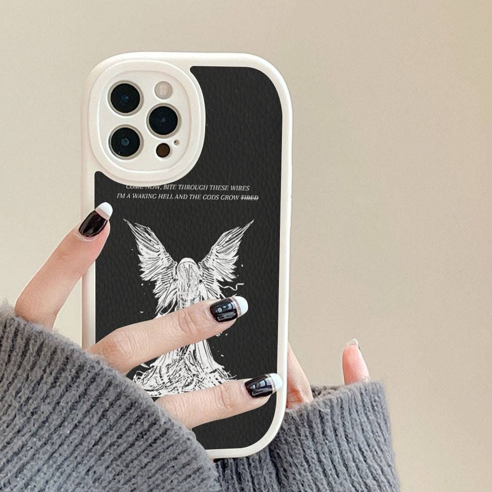 

S-Sleep T-Token Leather Phone Case For IPhone 16 15 14 Pro Max Plus 13 12 11 Silicone Cover iPhone 15 plus