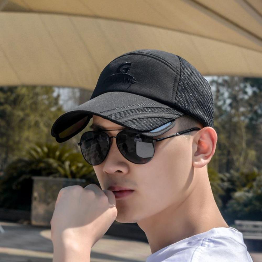 UV Protection Long Visor Baseball Cap Mesh Breathable Men's Sunshade Cap  Running