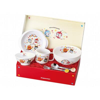 Kanesho Toki Vajilla Regalo Serie Nakayoshi "¡Vamos! Set de "Anpanman", 066740, Blanco, 30,5 cm