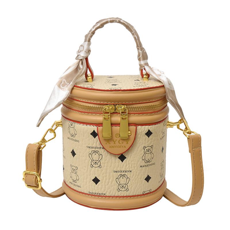 New 2025 Retro Printed Bucket Bag - Trendy, High-End Fashion Shoulder Handbag for Women
