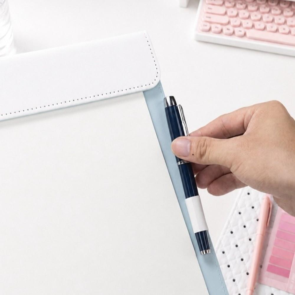 A4 size Leather Clipboard Contrast Color Widening Design Clipboard Folder Double Clip PU Leather Writing Pad Test Paper Holder