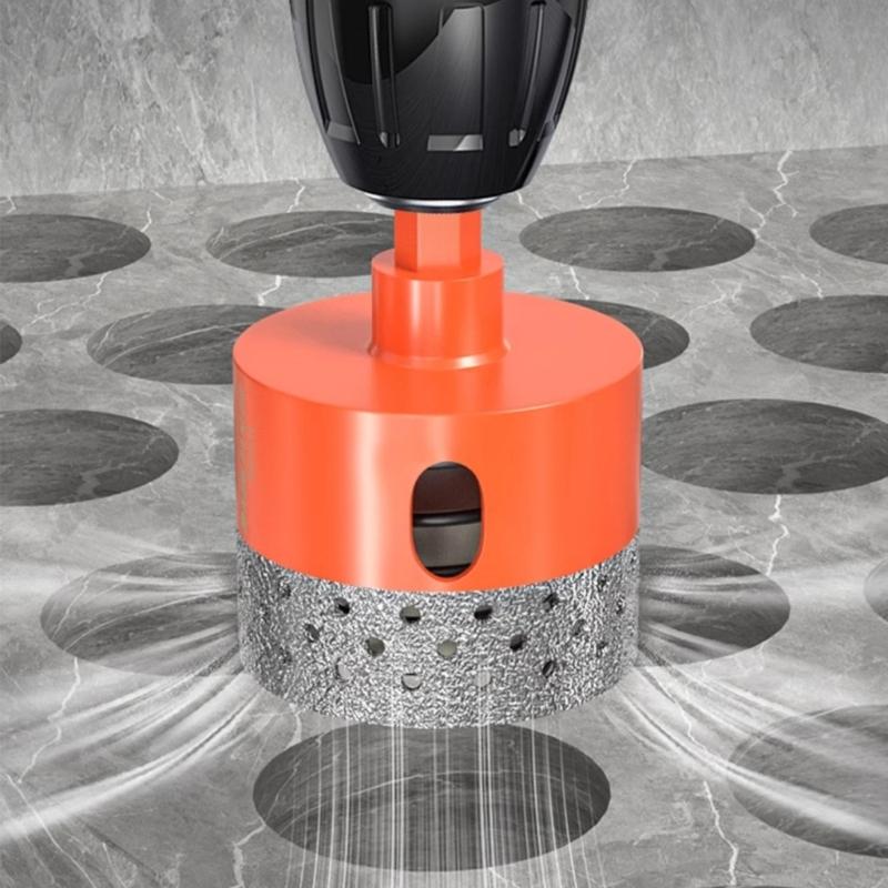 Hole Saw, Ankoow 20-65mm Hole Saw Tooth Cutting Opener Drill Bit Hexagonal Shank for Marble Ceramic Tile