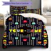 Pac-Man Custom Name Pattern Bedding,Quilt Set Quilt Cover Pillowcase Home Birthday Gift(1 * Duvet Cover + 2 * Pillowcase, Without Core)