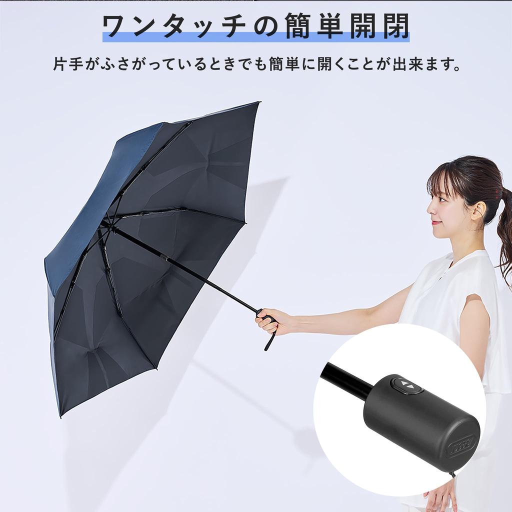 Toffy Sunmaster Instant UV Automatic Open/Close Umbrella, Suitable for Sunny and Rainy Days, Foldable, Shape Memory, Quick Folding, One-Push Button, H