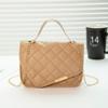 Niche texture embroidered rhombus chain small square bag new buckle single shoulder crossbody women's bag