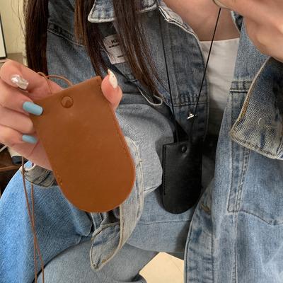 Eyeglasses Storage Bag Pendant Unisex Leather Case Cover Sunglasses Key Case Box Chain Reading Portable Colorful Bag Necklace