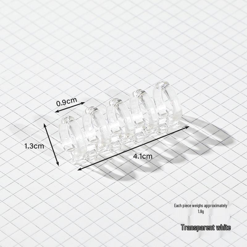 5-Hole Clear Plastic Binder Rings for Books - Detachable Binding Clips