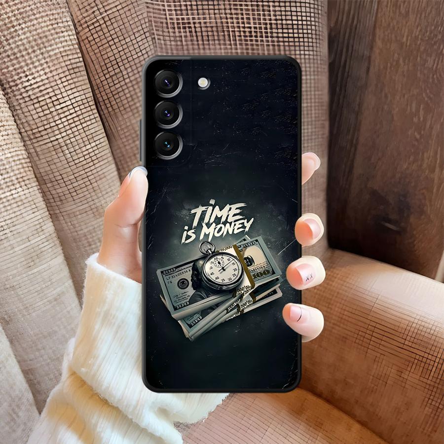 Case for Samsung Galaxy A53 A35 A23 A26 A72 A24 A25 A71 A73 A51 A52 A36 A55 A41 A32 A22 Phone Cover Time Is Money Printed