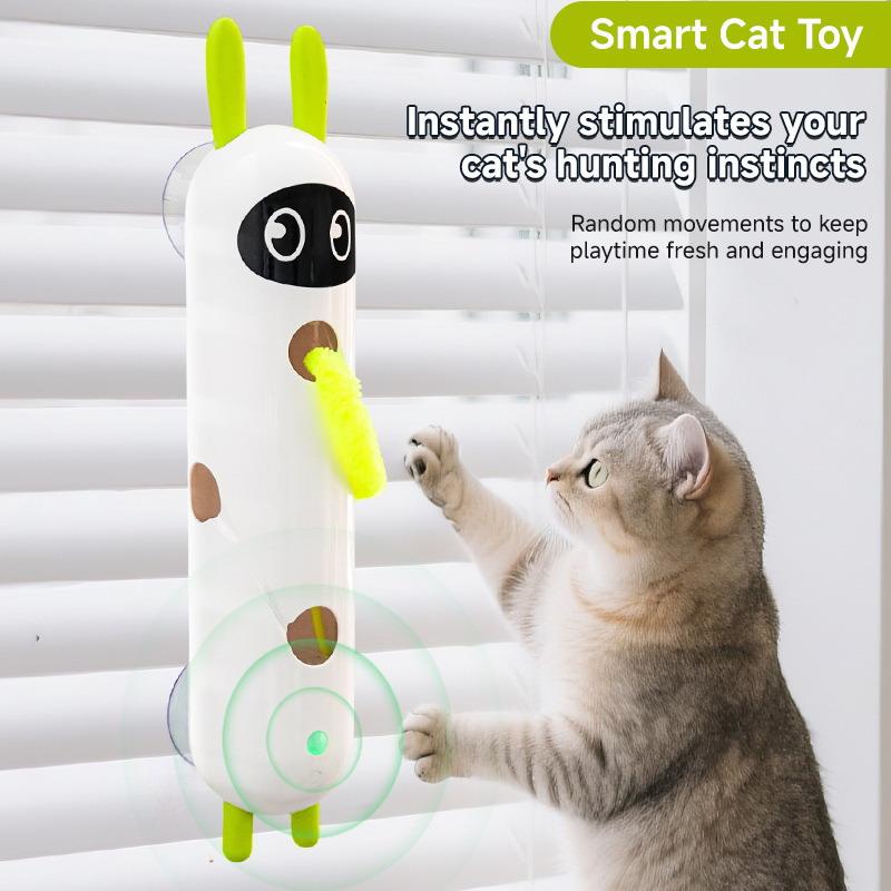 Juguete Interactivo para Gatos Caterpillar Activado por Movimiento Juguete de Poste Wack A Worm Recargable Juguete Automático de Broma para Gatos con Cola Para Gatos