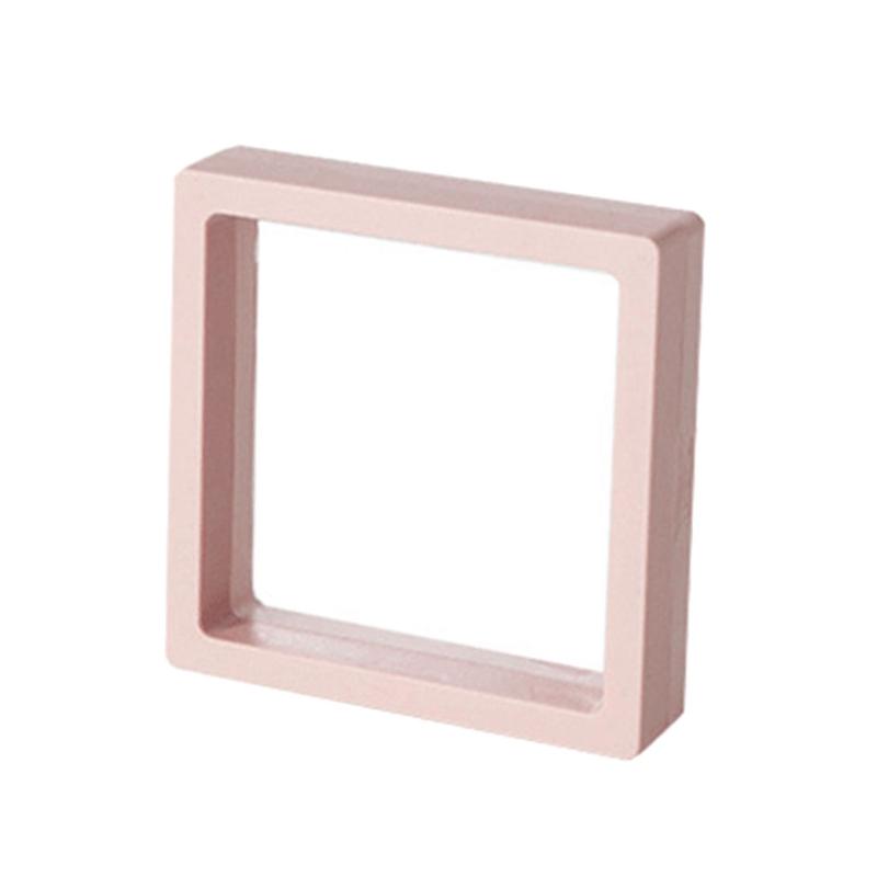 Изысканный 3D плавающий дисплей для корпуса, цвет Моранди, ПЭ-пленка, шкатулка для хранения украшений, дисплей для монет для выставки ювелирных изделий Med 9*9*2cm розовый