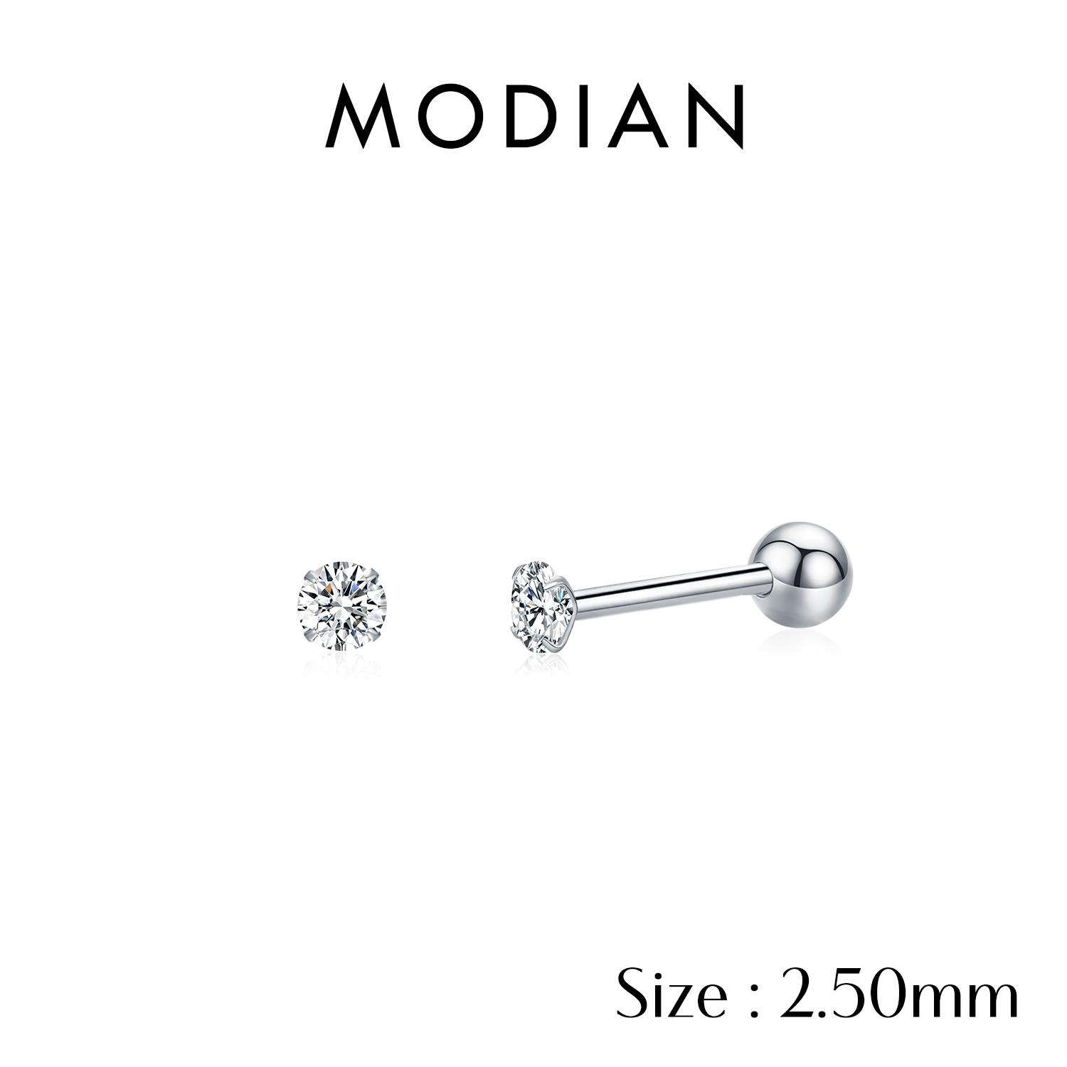 

Multicolor 925 Sterling Silver Elegant Beads Screw Earrings Classic Round CZ Stud Earrings For Women Jewelry 2.5MM-8MM