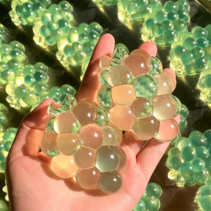 Soft Squishy Handmade Grape Squeeze Toy Simulated Fruit Stress Relief Slow Rebound Sensory Fidget Toy For Anxiety And Focus Gift