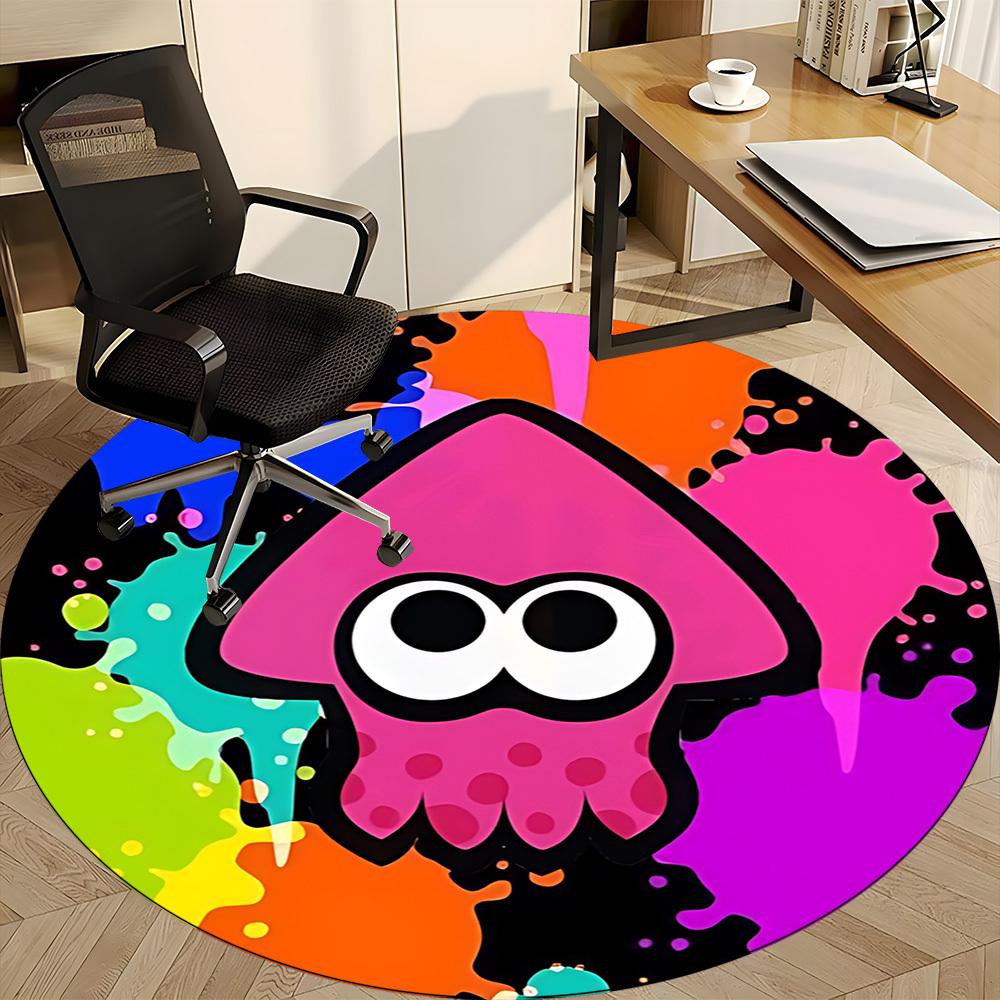 1pc Splatoon? Office Round Area Rug, Bedroom Living Room Home Decor, Room Deco, Offic a1016187