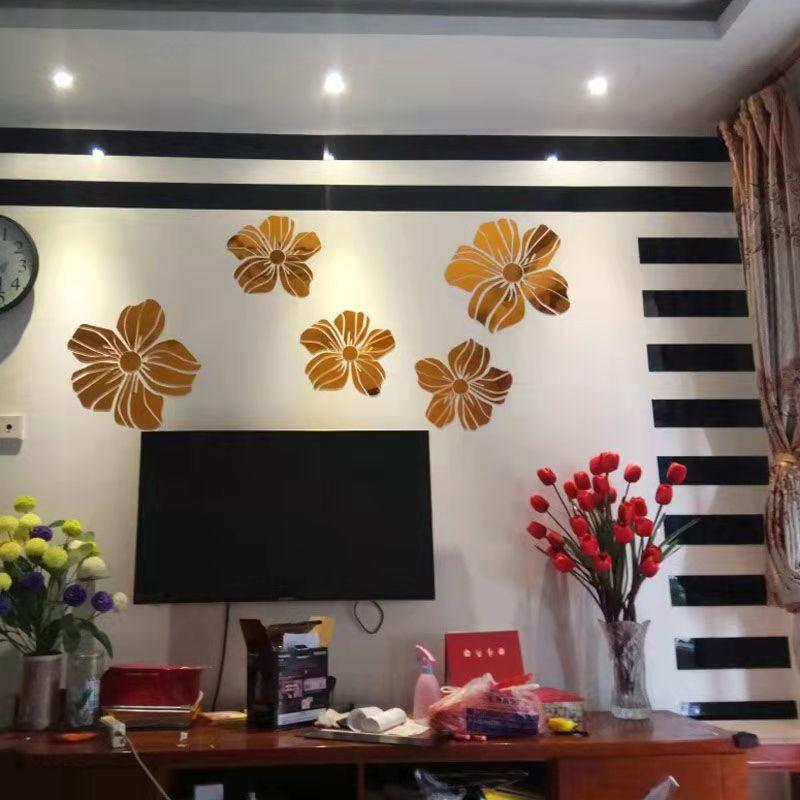 3D Strip Wall Stickers DIY Acrylic Mirror Waist lines Living Room TV Background  Art Wall Decor Home Bathroom Decoration mirror