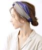 VINGTAINE Turban Sophisticated Hair Two-Tone Hairband, Cross-Shaped Linen, Accessory, HB-97-PU