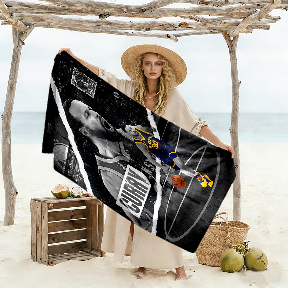 Telo da Spiaggia Golden State Warriors Curry Asciugatura Rapida Morbido Microfibra Confortevole Leggero Adatto per Nuoto, Palestra, Campeggio, Yoga Vacanza