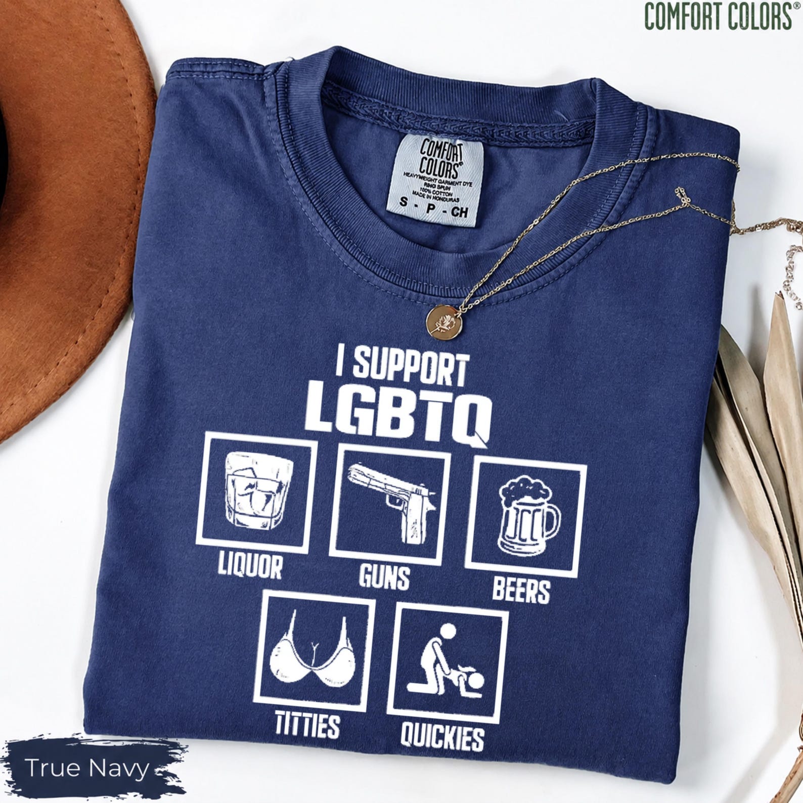 Comfort Colors Es atbalstu LGBTQ krekls