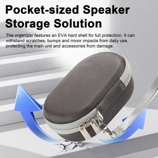 

Сумка для хранения динамика Жесткий чехол из ЭВА с сетчатым карманом на молнии Противоударная защитная сумка для динамика для JBL CLIP 4/CLIP4