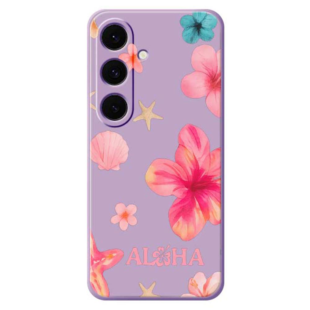 Für Samsung Galaxy S25 FE Hülle Schale Blumendruck Gerader Rand TPU Handy Rückseite