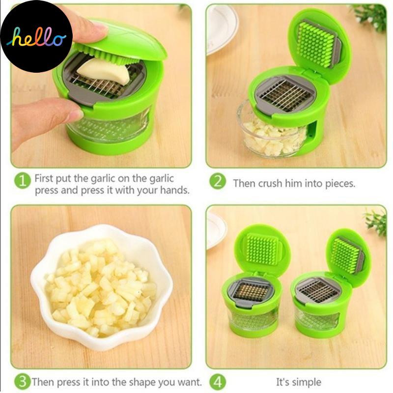 Mashed Garlic Tools Stainless Steel Slicer Kitchen Chopper Grinder Presser Tool Ginger Onion Crusher