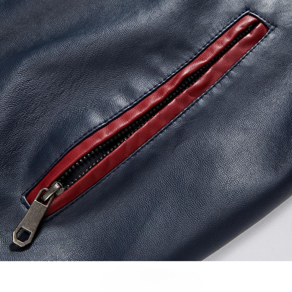 Pánská vysoce kvalitní baseballová bunda, patchworková barevná vyšívaná tištěná bunda z PU kůže, motorkářská bunda, podzimní bunda