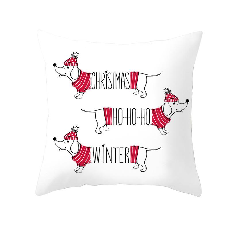 Cartoon Christmas Peach Skin Pillow Cover New Sofa Cushion Cover Square Cushion Pillow Cover