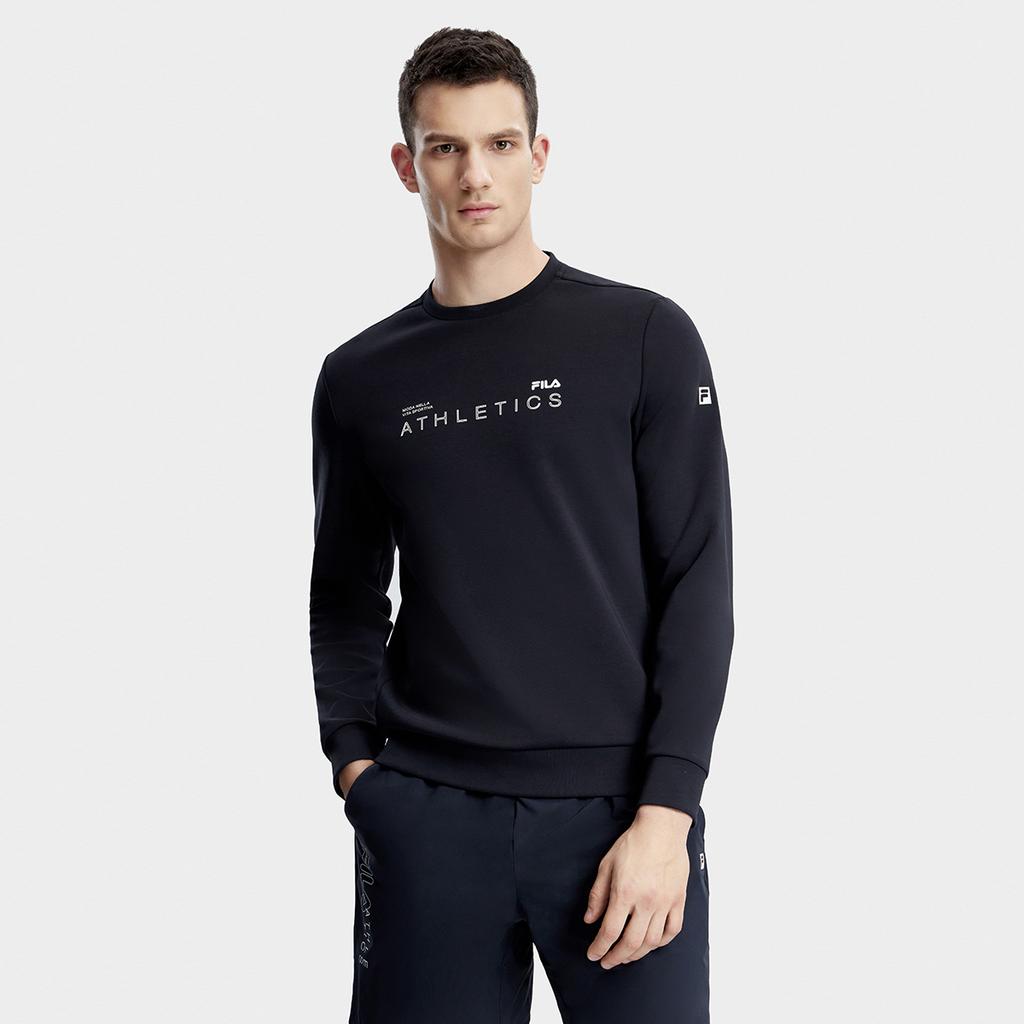 Fila 2023 Autumn New Simple Sports Fitness Knit Pullover Sweatshirt Men Sweatshirt Deep-Black A11M331204F-BK