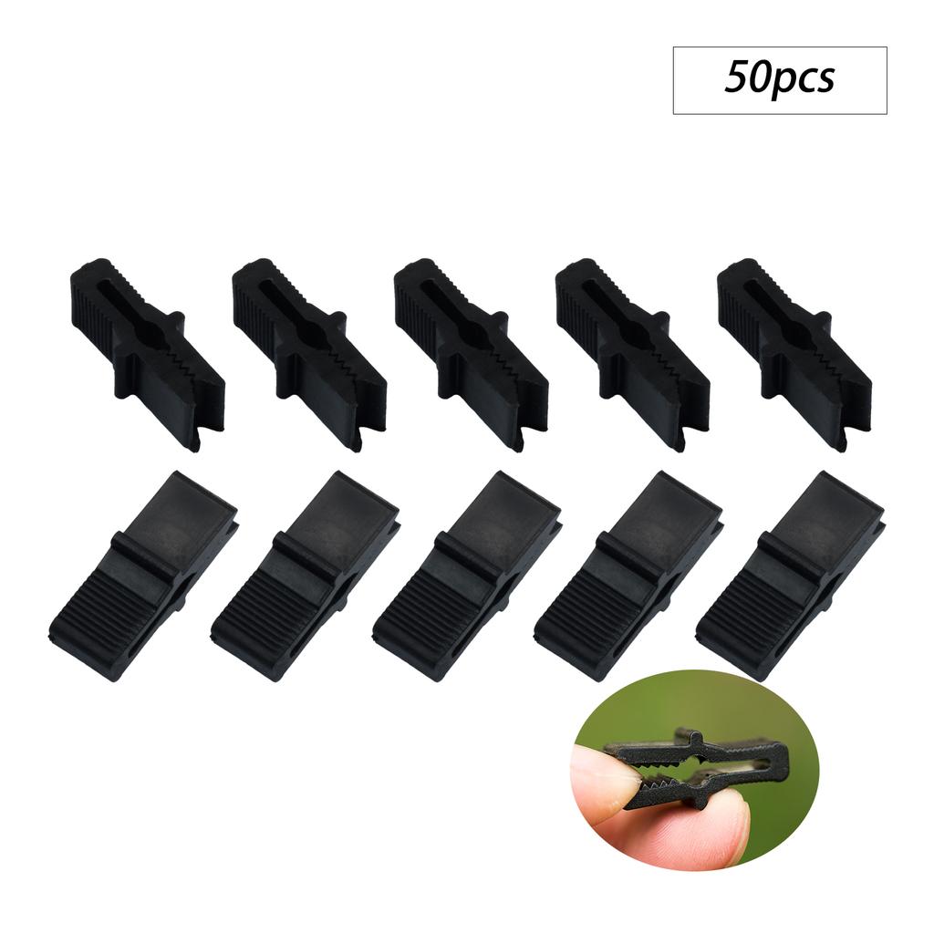 50 Pcs Black Film Fixing Clip Plastic Resistant To Sunlight and Rain Greenhouse Clamp 26 X10.5mm for Fastening Film Sliding Clip