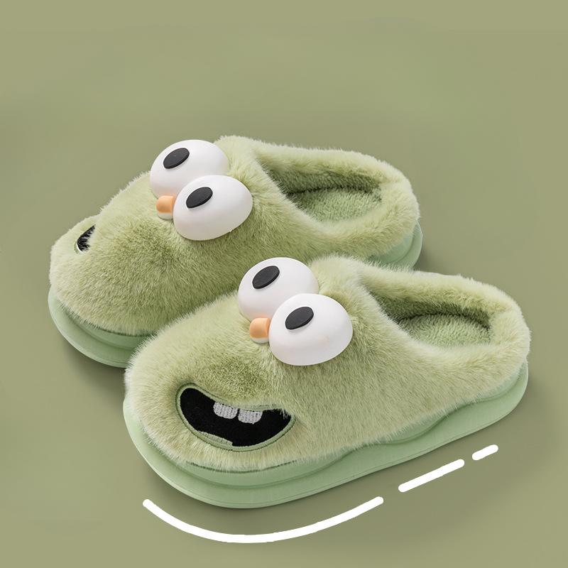 Wear New Anti-slip and Warm Indoor Plush Slippers Over Cotton Shoes