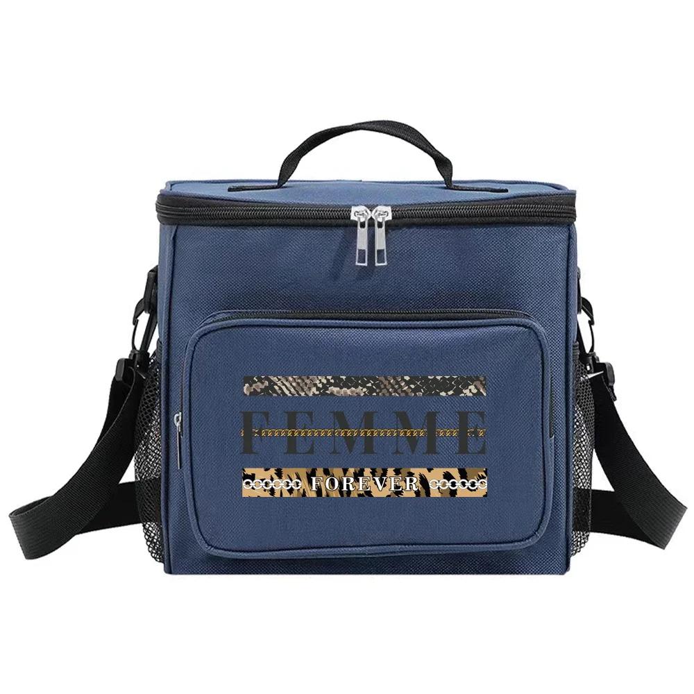 Insulated Lunch Bags Cooler Box Thermal Organizer Handbag for Student Portable Waterproof Camping Storage Boxes Leopard Pattern