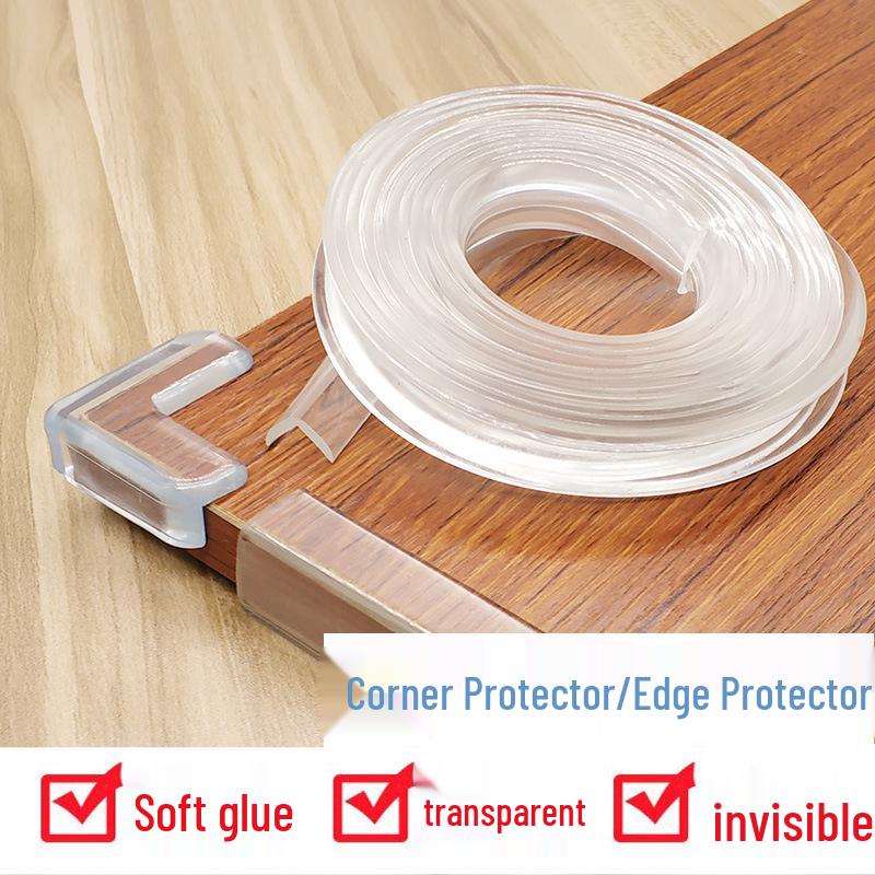 Transparent Silicone Corner Protectors for Baby Safety - Soft, Thickened, Anti-Collision Strips for Desktops