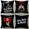Music Brand Real Hasta La Muerte Cushion Cover Soft  EasyWash Pillow Case  Versatile for Couch Bed Travel and Office