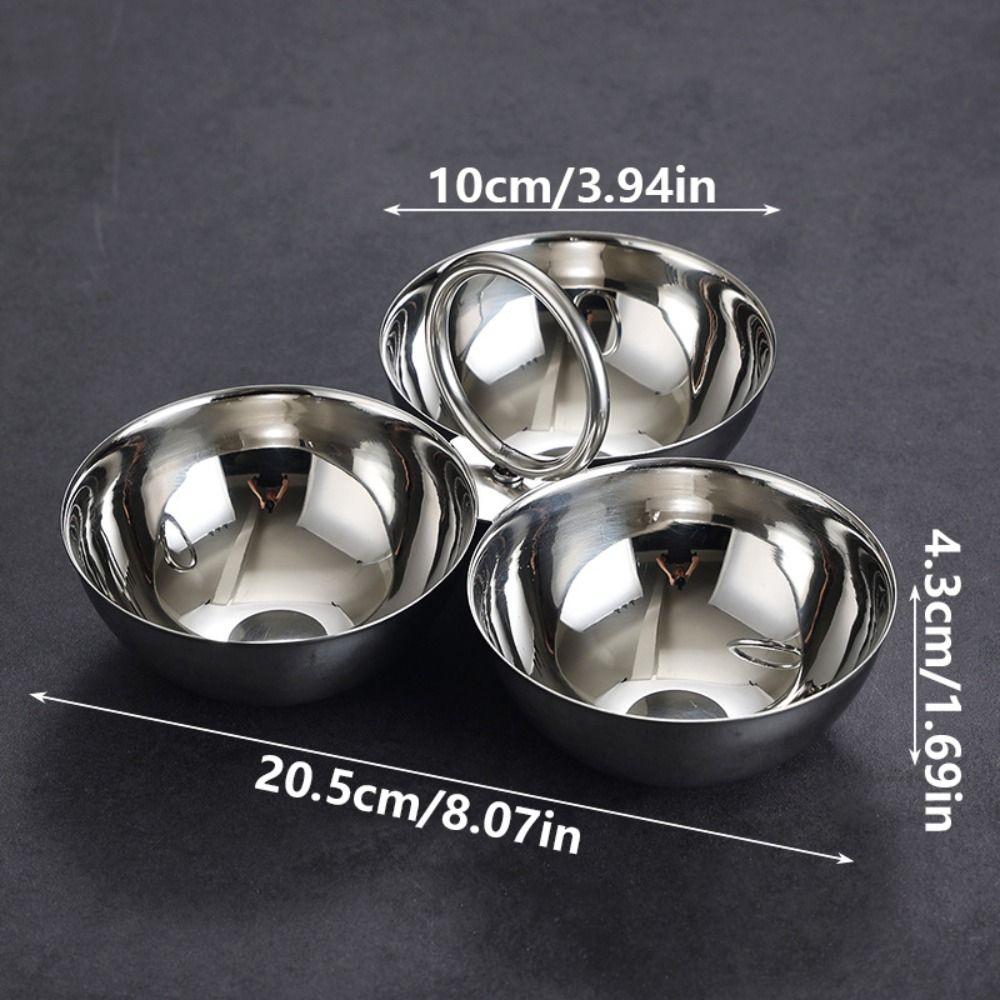 304 Stainless Steel Snack Bowl Round Bowl Circle Ring Handle Fruit Plate Rust-proof Multi-functional Appetizer Platter