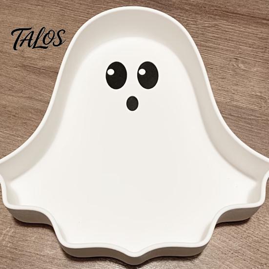 PLA Material Tray Cute Ghost Tray, 3D Printed Halloween Shape Desktop Storage Dish, Multifunctional Key Jewelry Candy Organizer Tabletop Decor