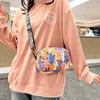 Cartoon Oxford Cloth Crossbody Bag for Women, Cute Print Square Shoulder Purse, Casual Daily Handbag CLE