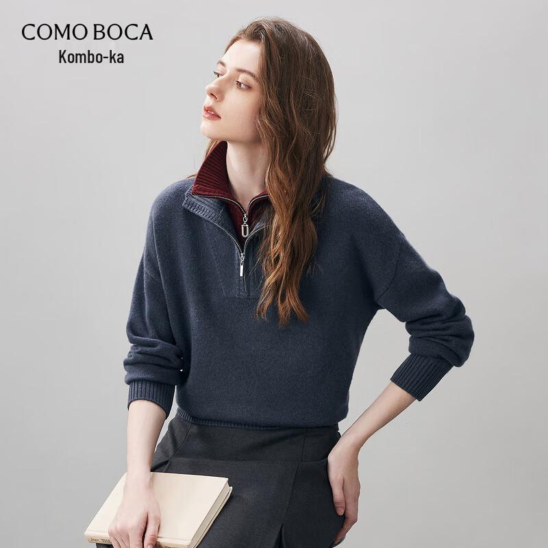 

KomongBoka Women s Faux Two-Piece Thick Wool Sweater XL