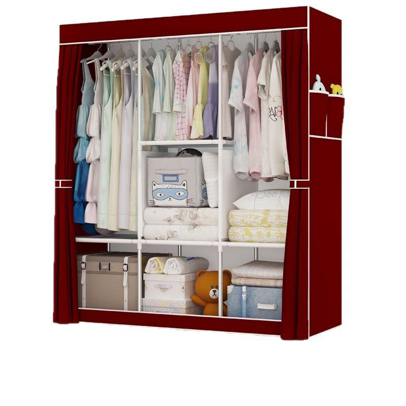 Moderne minimalistische Stoffgarderobe: Einfach zu montierender Aufbewahrungsschrank für das Schlafzimmer